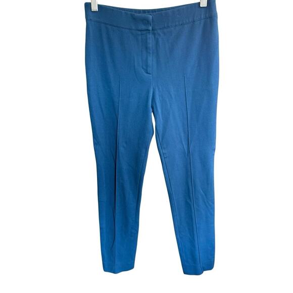 Akris Punto Pants 4 Stretch Straight Leg Trouser Career Classic Minimalist Blue - Picture 1 of 10
